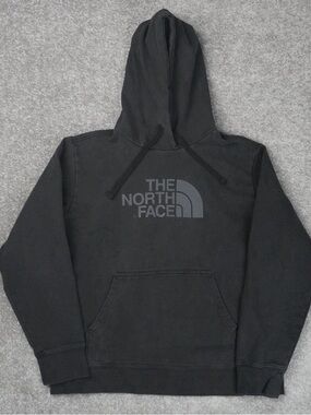 The North Face Logo Spellout Mens Large Black Long Sleeve Drawstring Hoodie